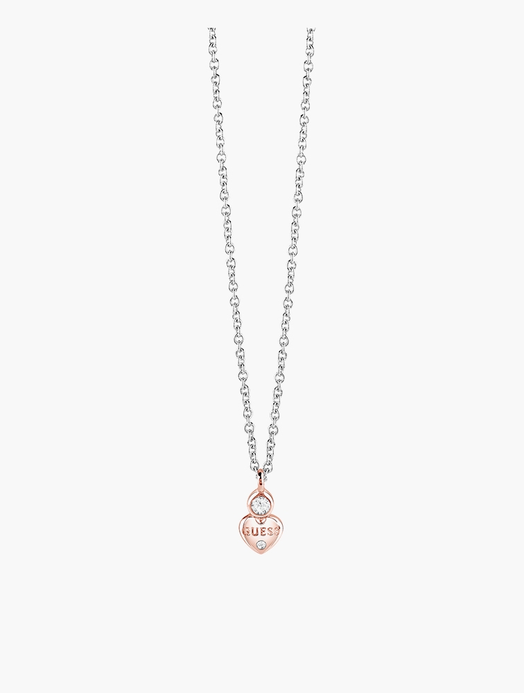 Guess silver heart necklace deals